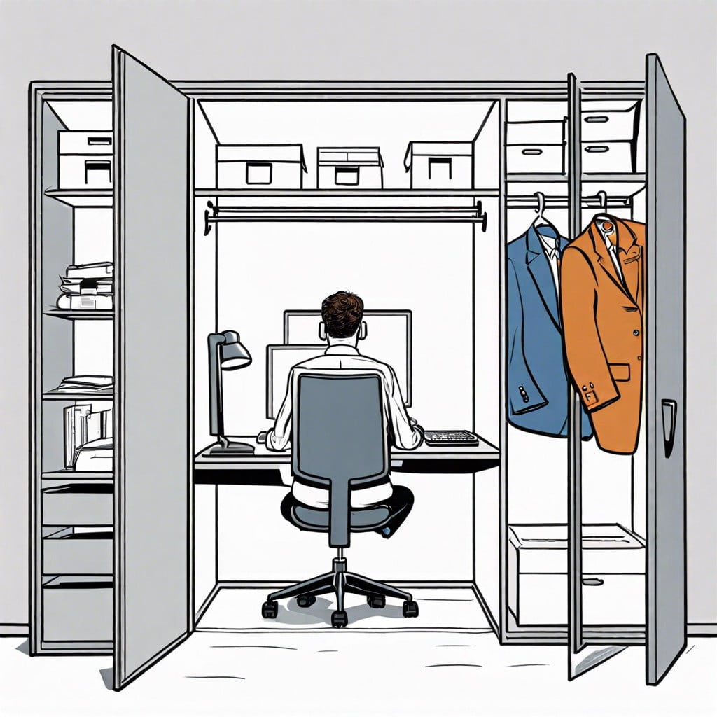 convert a closet into a mini office