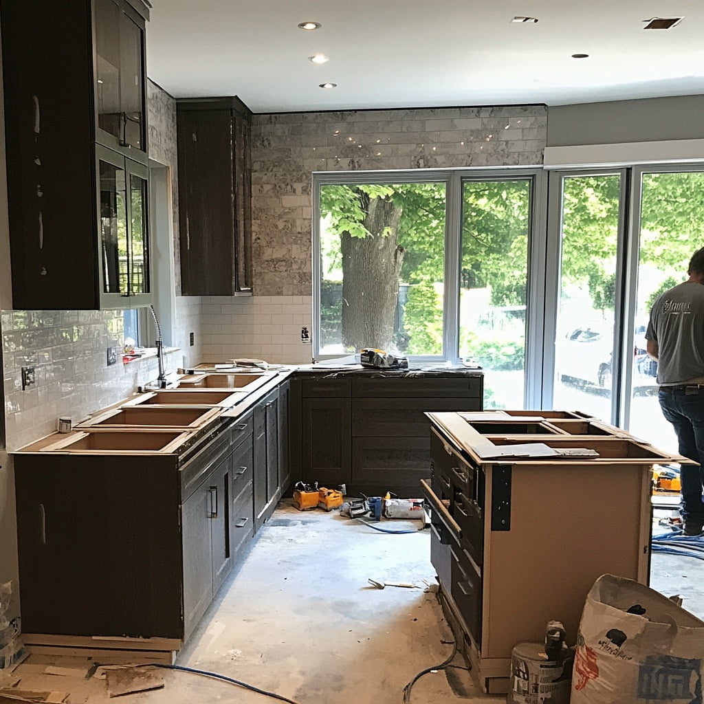 kitchen being remodeled